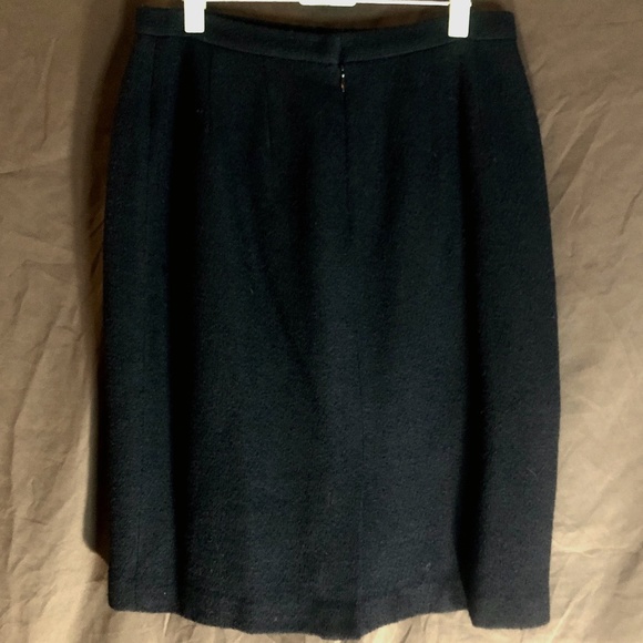 Vintage Saks Fifth Avenue Folio Black Wool Skirt, Size 12 - Picture 1 of 9